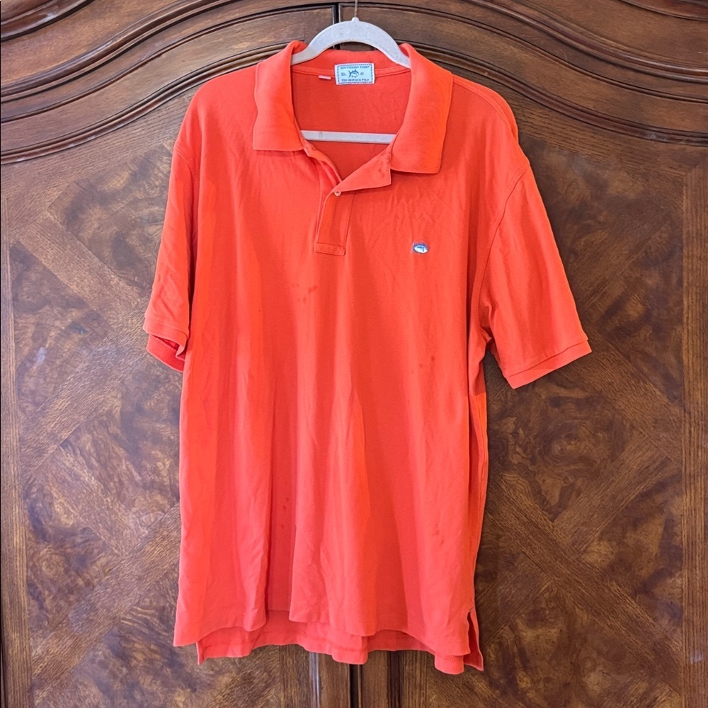 Southern Tide Men’s Skipjack Vibrant Orange Polo size XL